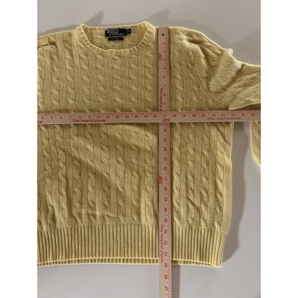 Polo by Ralph Lauren Yellow Cable Knit Crewneck Sweater - Picture 5 of 7